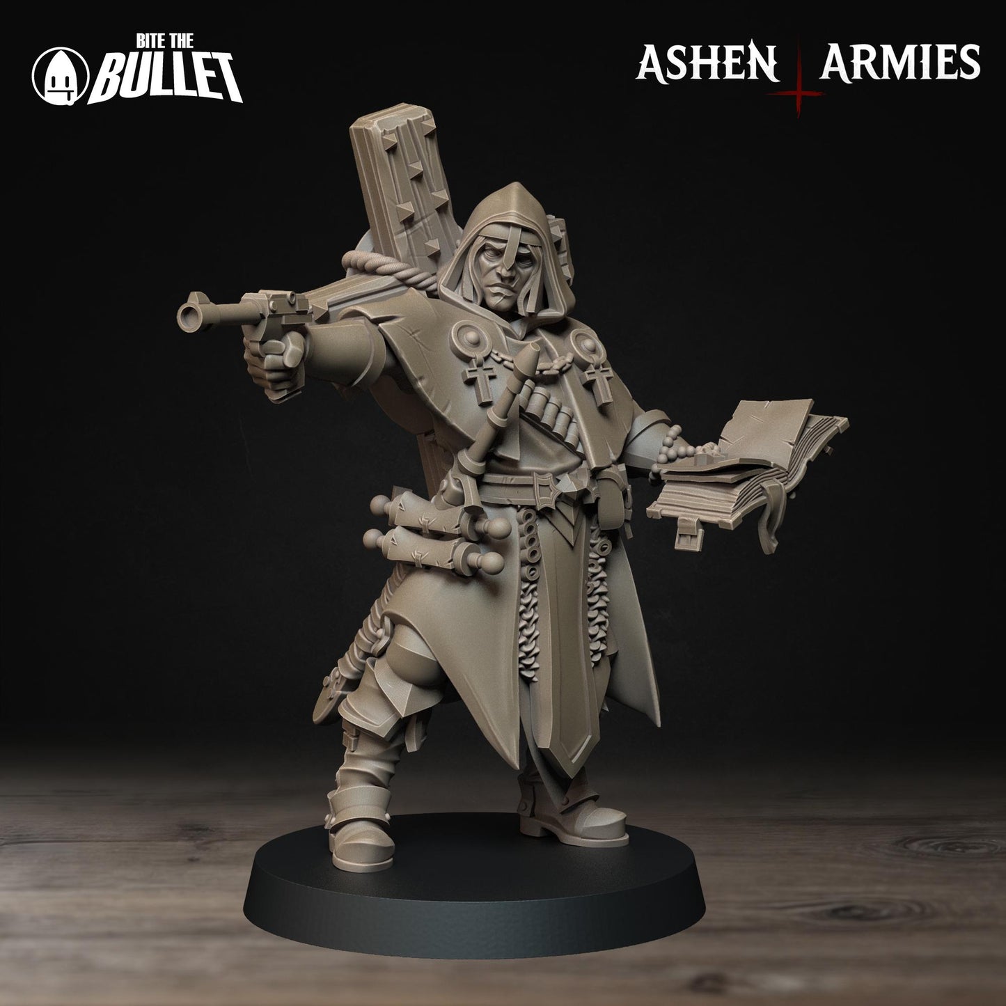 Sanctified Legion Trench Cleric Miniature - Ashen Armies by Bite the Bullet