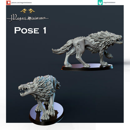 Undead Dire Wolf Miniatures - by Magori Miniatures