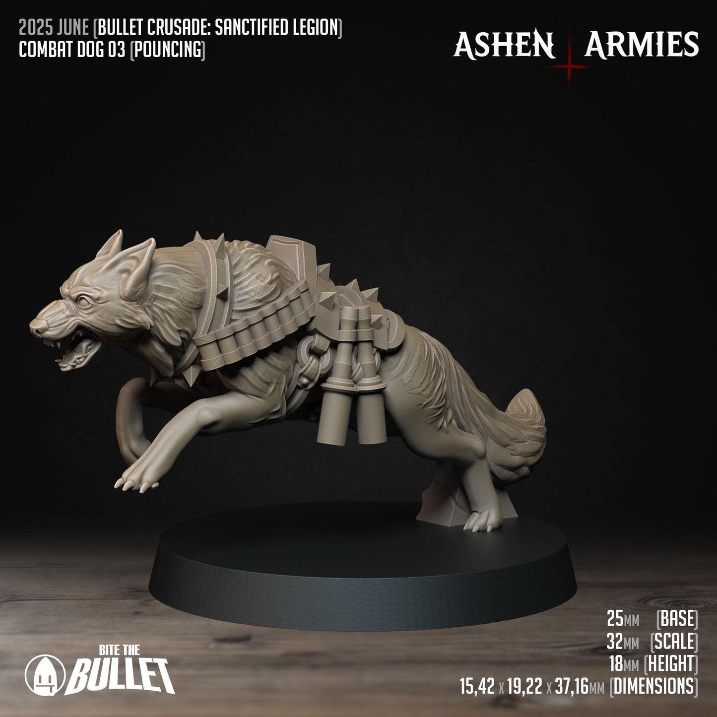 Sanctified Legion Combat Dogs Miniatures - Ashen Armies by Bite the Bullet
