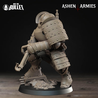 Holy Shogunate Heavy Infantry Shotgun Miniature - Ashen Armies by Bite the Bullet