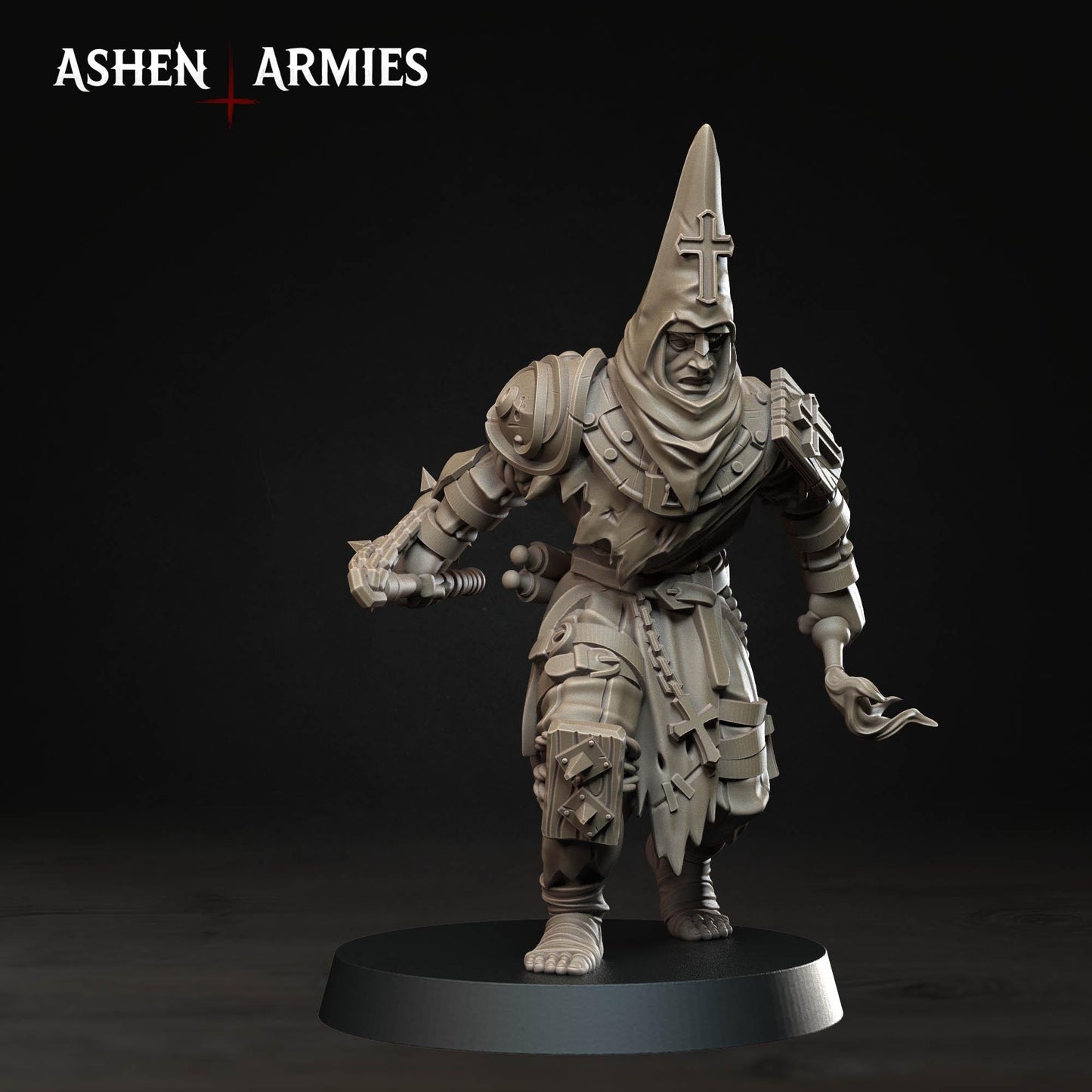 Bleeding Procession Molotov Trooper Miniature - Ashen Armies by Bite the Bullet