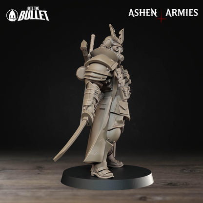 Holy Shogunate Lieutenant Miniature - Ashen Armies by Bite the Bullet