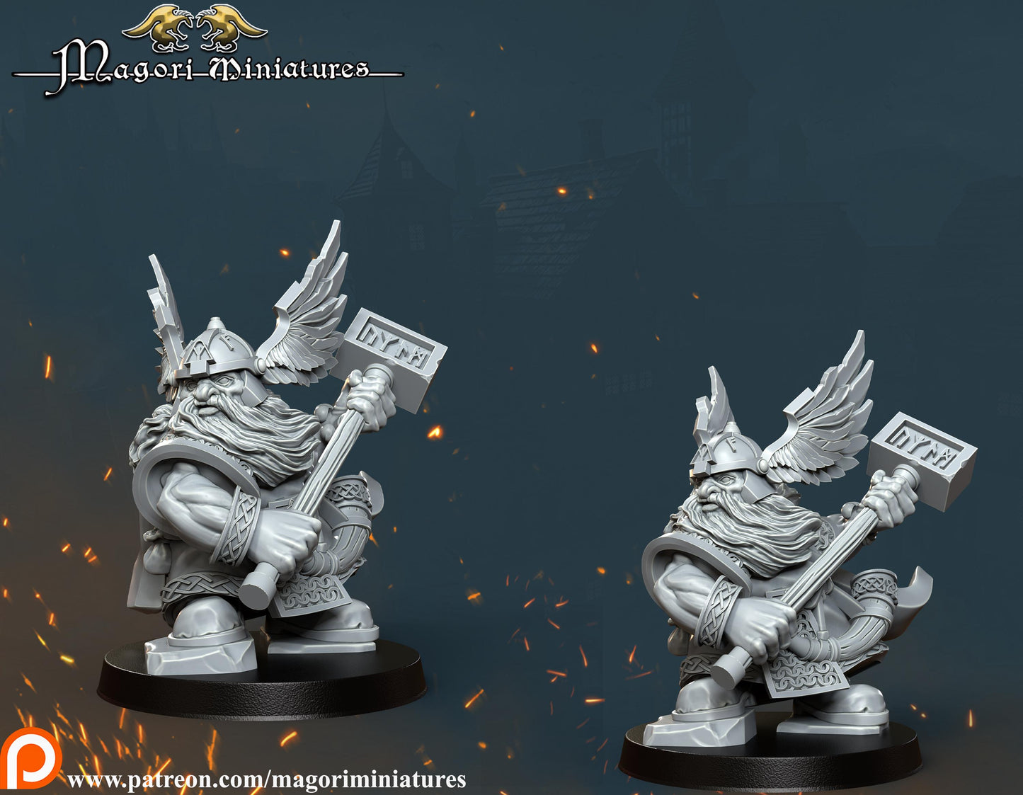 Dwarven Noble Miniature - by Magori Miniatures