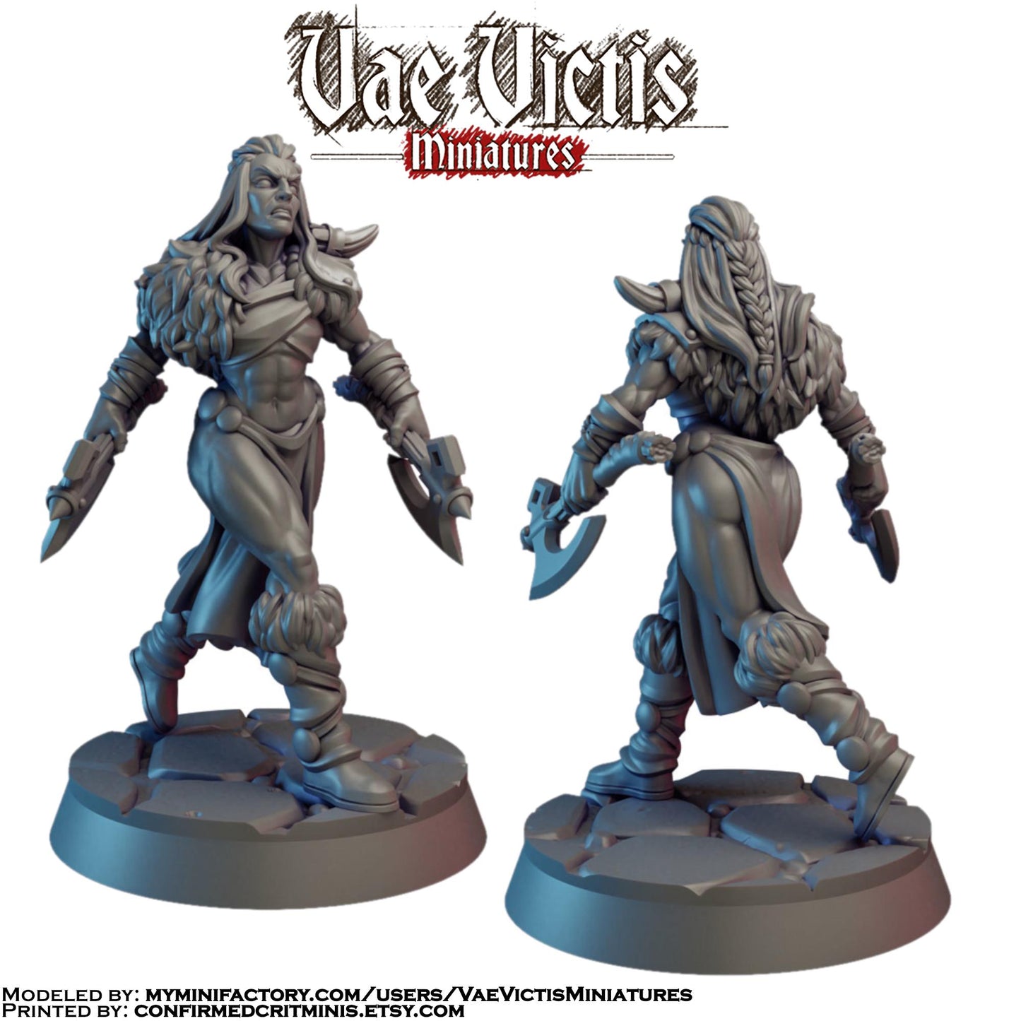 Barbarian Woman Miniature - by Vae Victis Miniatures