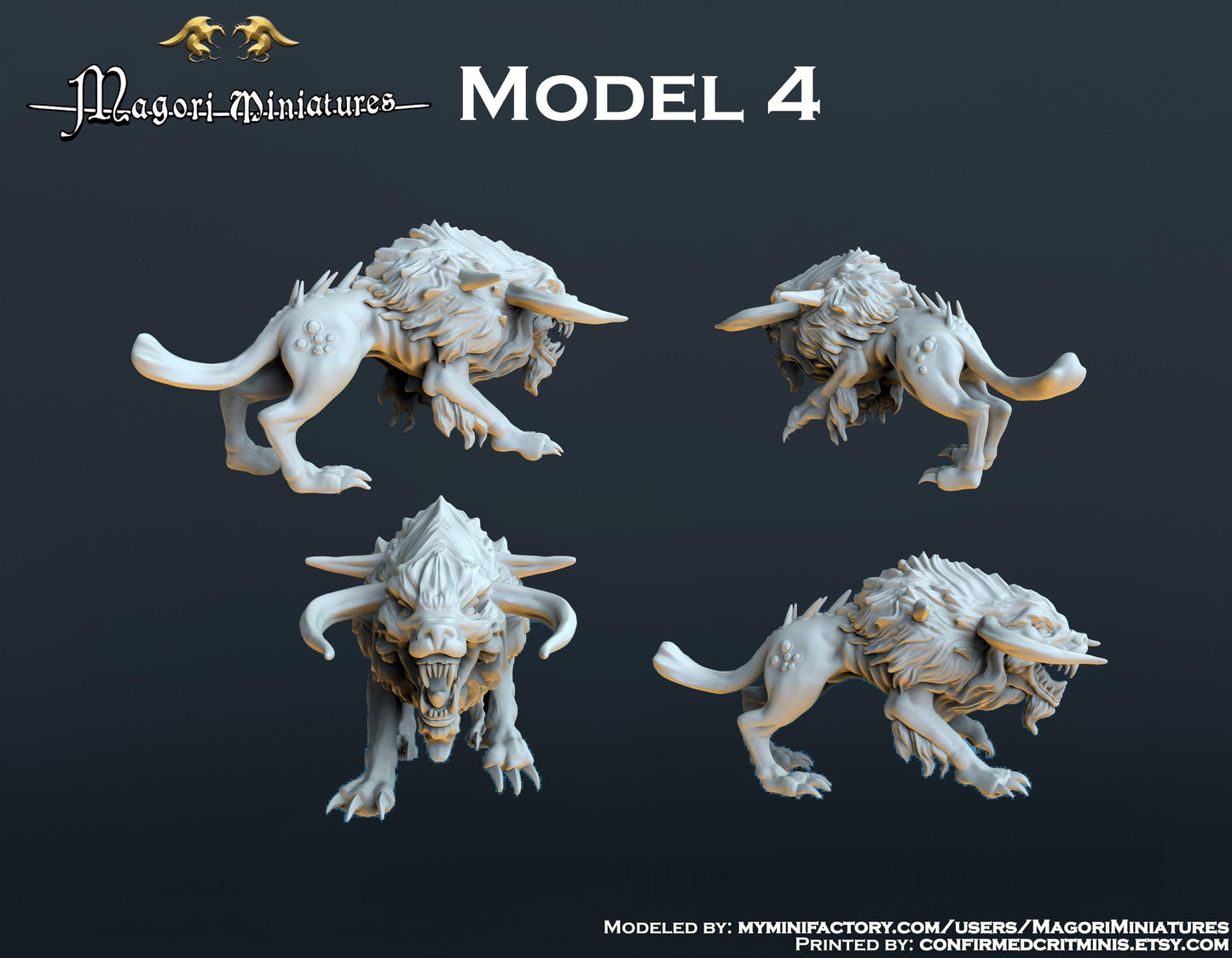 Beastmen Warhound Miniatures - by Magori Miniatures