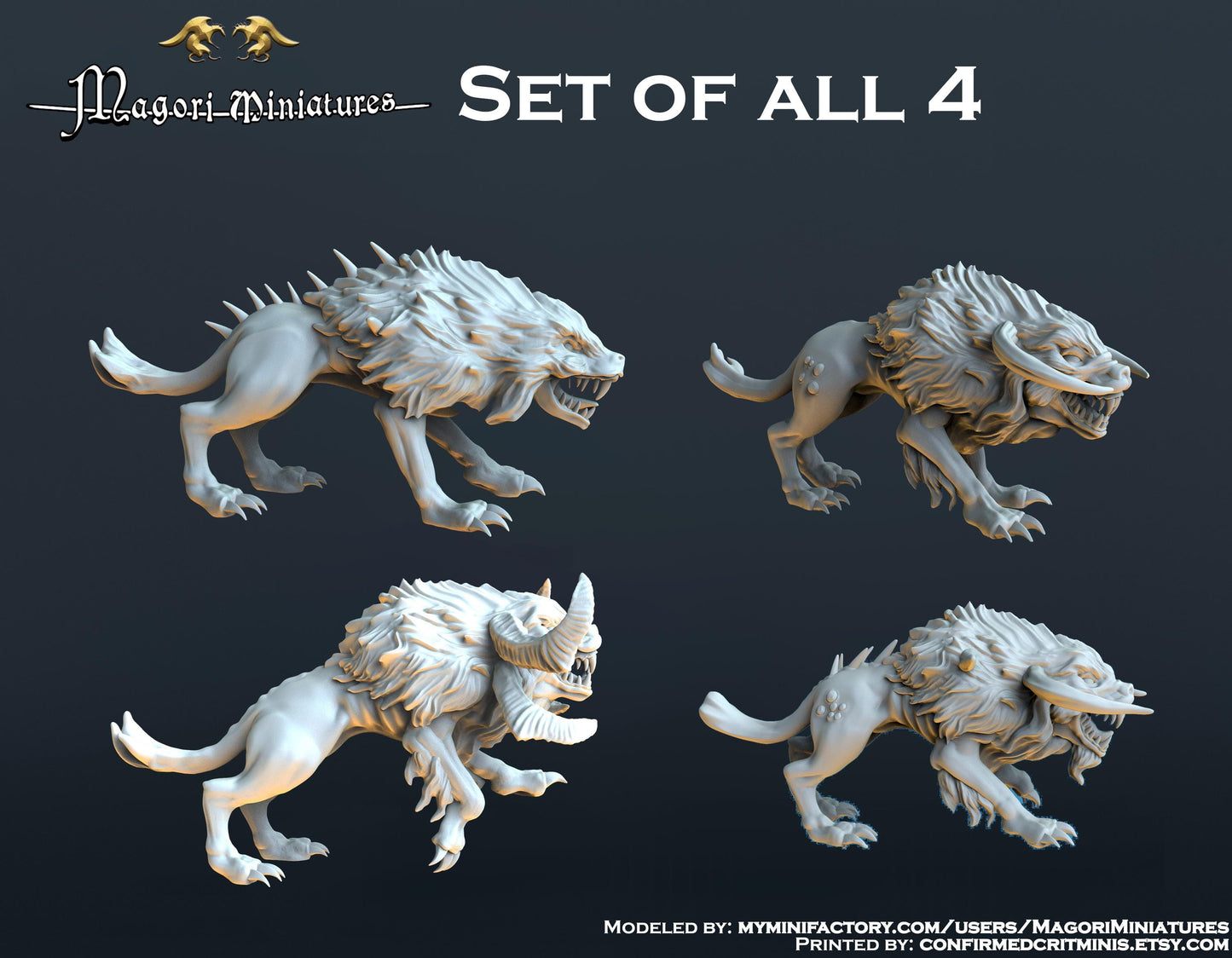 Beastmen Warhound Miniatures - by Magori Miniatures
