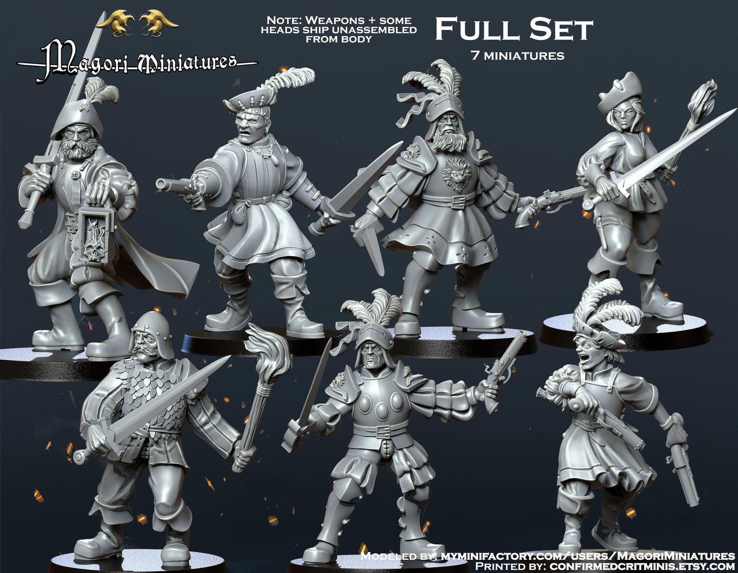 Landsknecht Mercenary Warband Miniatures SET A - by Magori Miniatures