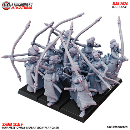 Japanese Onna Musha Ronin Archer Miniatures - by Kyoushuneko Miniatures