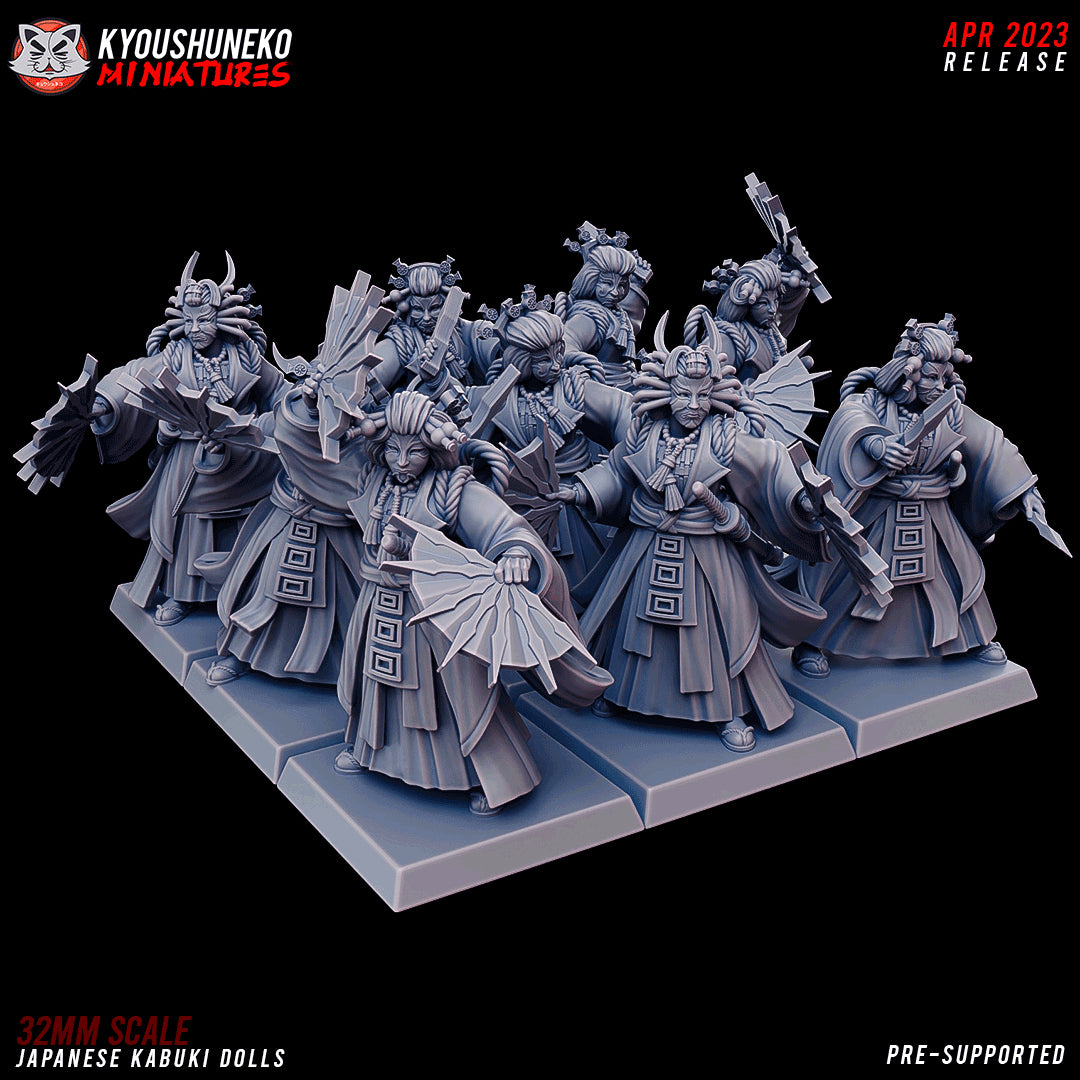 Japanese Kabuki Doll Warrior Miniatures - by Kyoushuneko Miniatures