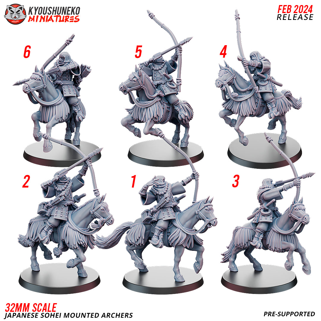 Japanese Mounted Sohei Archer Miniatures - by Kyoushuneko Miniatures