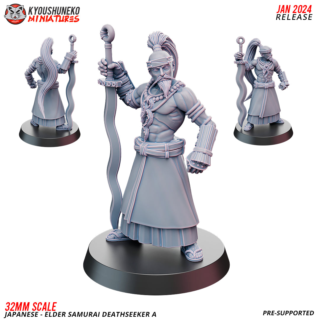 Japanese Elder Samurai Deathseeker Miniature - by Kyoushuneko Miniatures
