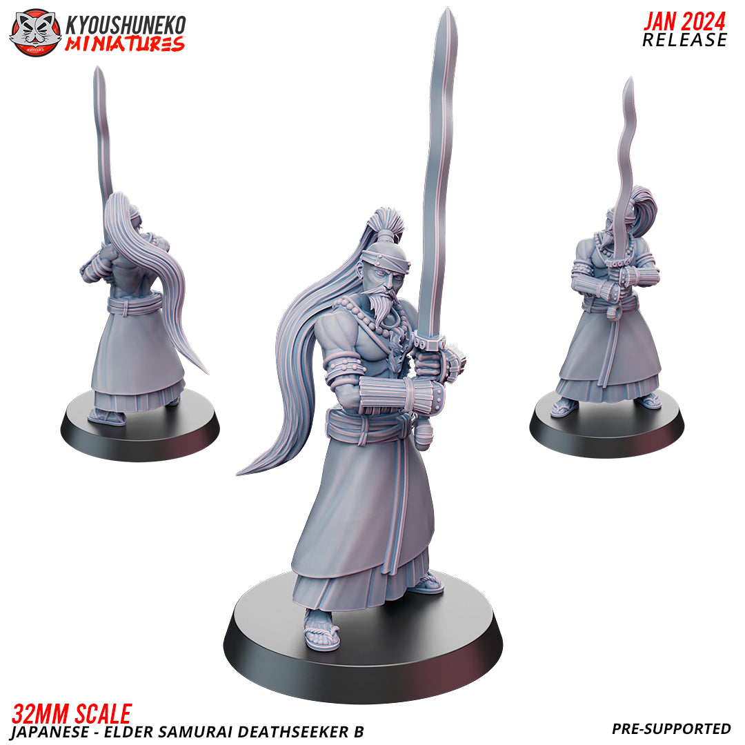 Japanese Elder Samurai Deathseeker Miniature - by Kyoushuneko Miniatures