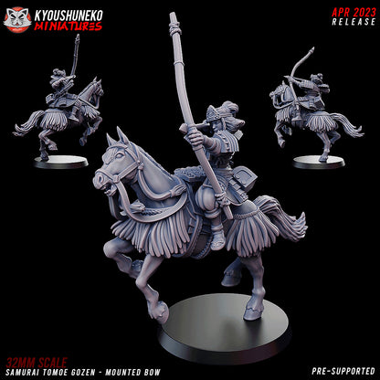 Japanese Samurai Tomoe Gozen Mounted Archer Miniature - by Kyoushuneko Miniatures