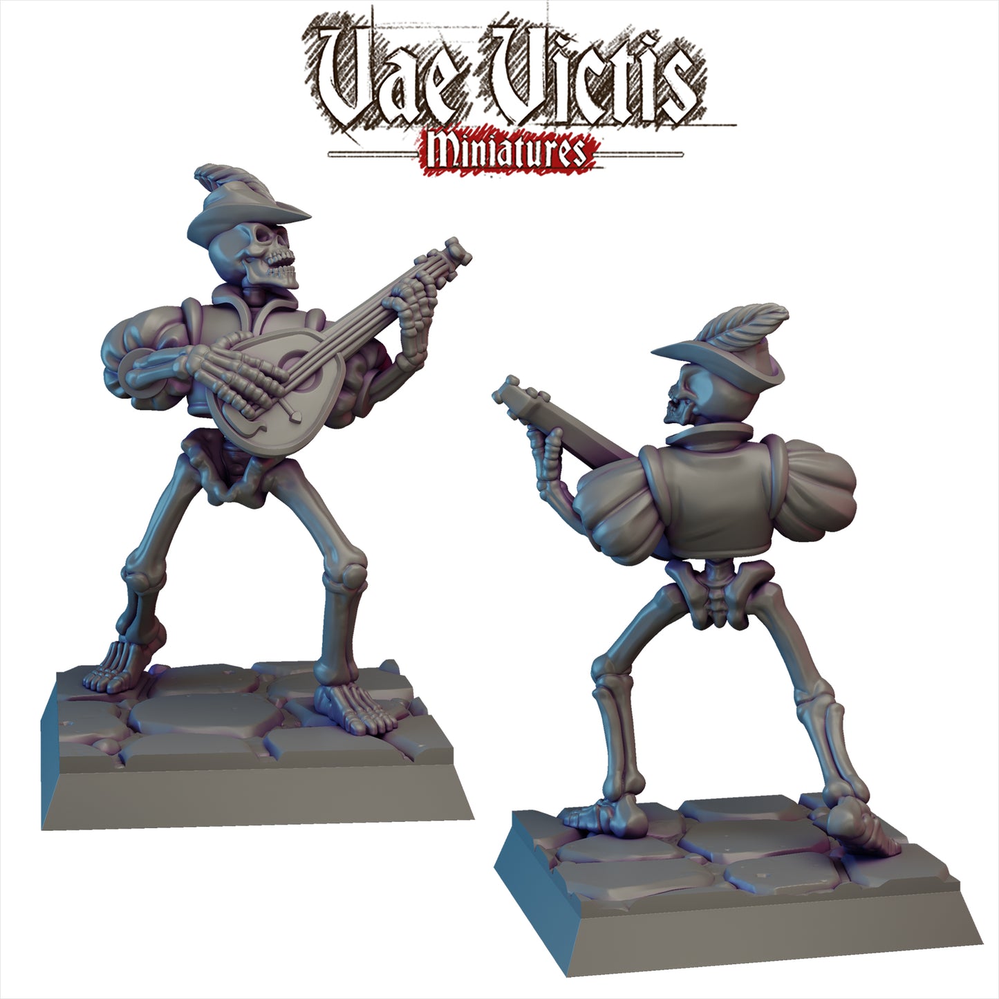 Skeleton Lute Musician - by Vae Victis Miniatures