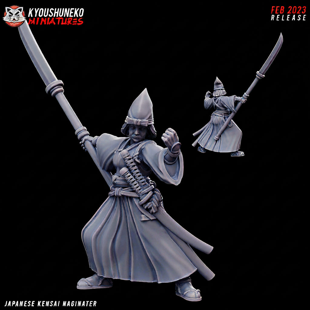 Japanese Kensai Naginata Master Miniature - by Kyoushuneko Miniatures